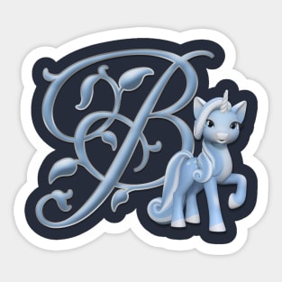 Monogram B Custom Unicorn Sticker